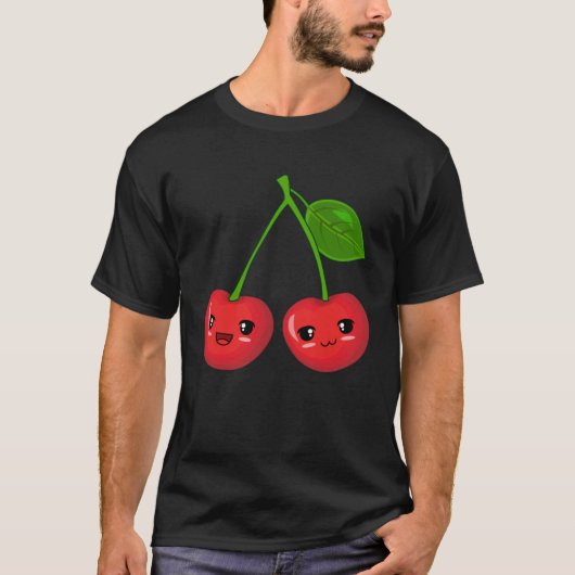 Big Cute Cherries Halloween Costume Red Cherry Tシャツ (正面)