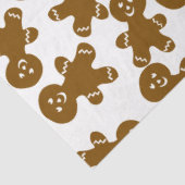 Big Cute Gingerbread Man Pattern on White 薄葉紙 (詳細)