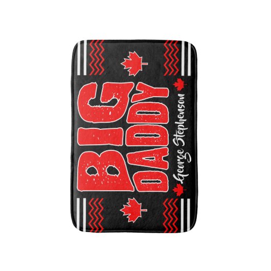 Big Daddy Canadian Maple (Your Name) on Black バスマット (正面縦)