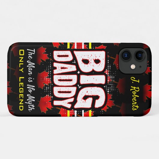 Big Daddy Canadian Maple (Your Name) on Black Case-Mate iPhoneケース (裏面(横))