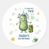 Big Dill Pickle Boy Birthday Any Age ラウンドシール (正面)