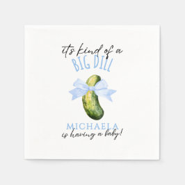 Big Dill Watercolor Coquette ピクルス ベビーシャワー スタンダードカクテルナプキン