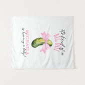 Big Dill Watercolor Coquette Pickle Baby Shower タペストリー (正面(横))