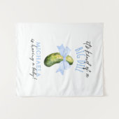 Big Dill Watercolor Coquette Pickle Baby Shower Ta タペストリー (正面(横))