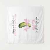 Big Dill Watercolor Pickle Couple's Baby Shower タペストリー (正面(横))