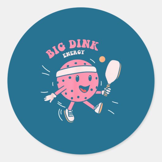 Big Dink Energy Ckleball Funny Ckle Ball Lover Quo ラウンドシール (正面)