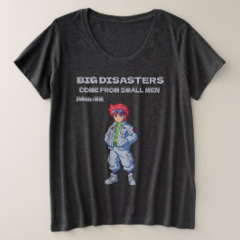 Big disasters come from small men プラスサイズTシャツ