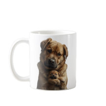 Big Dog Comforts Crying Tiny Puppy Mug