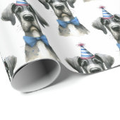 Big Dog in a Tiny Birthday Hat and Bowtie ラッピングペーパー (ロールコーナー)