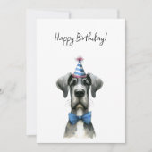 Big Dog in a Tiny Birthday Party Hat and Bowtie カード (正面)