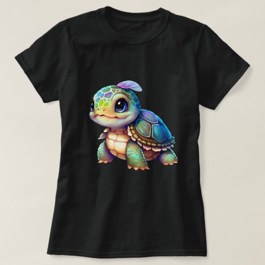 Big Eyed Baby Turtle Graphic Tシャツ (デザイン正面)