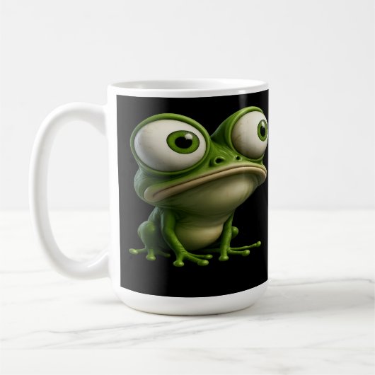 Big-Eyed Cartoon Frog コーヒーマグカップ (左)