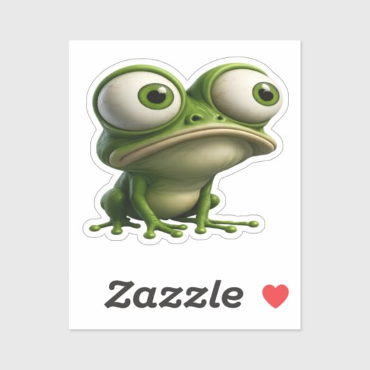 Big-Eyed Cartoon Frog シール (シート)