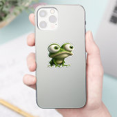 Big-Eyed Cartoon Frog シール (スマートフォン)