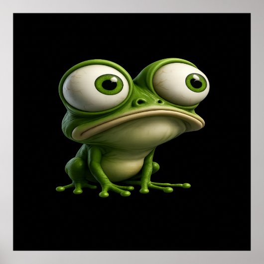 Big-Eyed Cartoon Frog ポスター (正面)