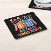 Big Fan Of Human Rights  スクエアペーパーコースター (アングル)