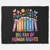 Big Fan Of Human Rights フリースブランケット (正面(横))