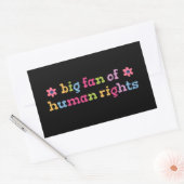 Big fan of human rights 長方形シール (封筒)