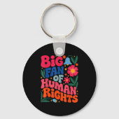 Big Fan Of Human Rights Boho Floral  キーホルダー (正面)