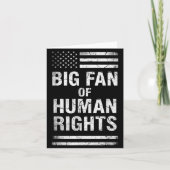 Big Fan Of Human Rights Distressed American Flag A カード (正面)