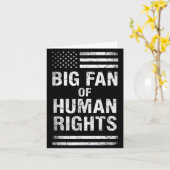 Big Fan Of Human Rights Distressed American Flag A カード (黄色い花)