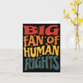 Big Fan Of Human Rights Retro Style For Womens  カード (黄色い花)