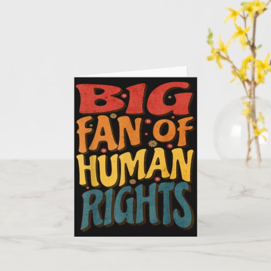 Big Fan Of Human Rights Retro Style For Womens  カード (黄色い花)