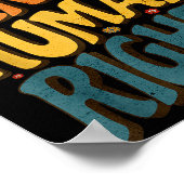 Big Fan Of Human Rights Retro Style For Womens  ポスター (角)