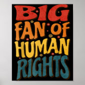 Big Fan Of Human Rights Retro Style For Womens  ポスター (正面)
