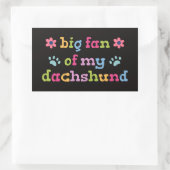 Big fan of my Dachshund 長方形シール (バッグ)