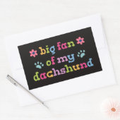 Big fan of my Dachshund 長方形シール (封筒)