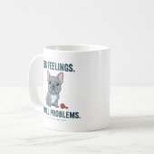 Big Feelings Small Problems Blue French Bulldog Cu コーヒーマグカップ (正面左)