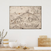 Big Fish Eat Little Fish by Pieter Bruegel ポスター (キッチン)