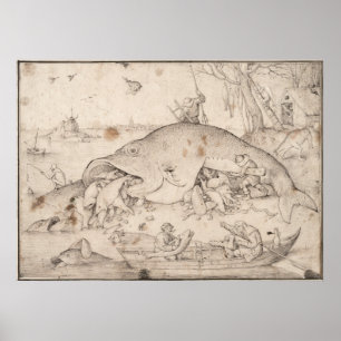 Big Fish Eat Little Fish by Pieter Bruegel ポスター
