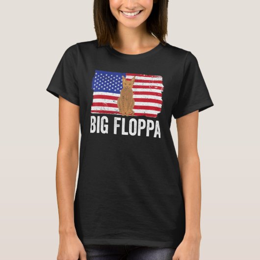 Big Floppa Caracal Cat Meme USA Flag Patriotic_1 Tシャツ (正面)