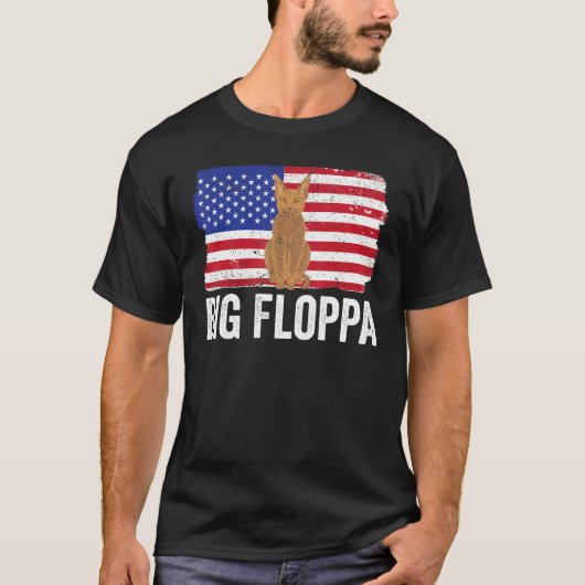 Big Floppa Caracal Cat Meme USA Flag Patriotic_1 Tシャツ (正面)