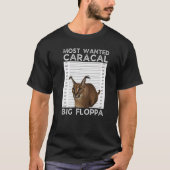 Big Floppa Wanted Caracal Cat Meme Tシャツ (正面)