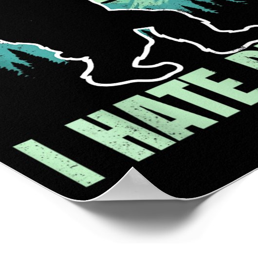 Big Foot I Hate People Middle Finger Sasquatch Ret ポスター (角)