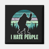 Big Foot I Hate People Middle Finger Sasquatch Ret マグネット (正面)
