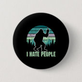 Big Foot I Hate People Middle Finger Sasquatch Ret 缶バッジ (正面)