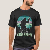 Big Foot I Hate People Middle Finger Sasquatch Ret Tシャツ (正面)