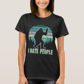 Big Foot I Hate People Middle Finger Sasquatch Ret Tシャツ (正面)