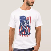 Big Foot Sasquatch and the American Flag Tシャツ (正面)
