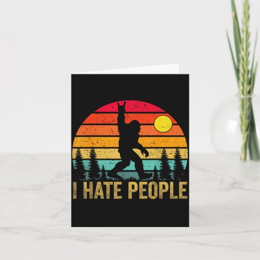 Big Foot Sasquatch I Hate People Funny Bigfoot Vin カード (正面)