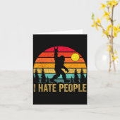 Big Foot Sasquatch I Hate People Funny Bigfoot Vin カード (黄色い花)