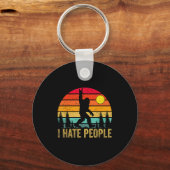 Big Foot Sasquatch I Hate People Funny Bigfoot Vin キーホルダー (正面)