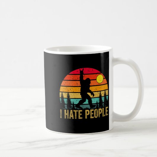 Big Foot Sasquatch I Hate People Funny Bigfoot Vin コーヒーマグカップ (右)