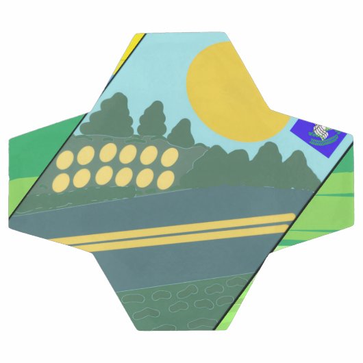 Big Funny Eggs Crossing the Road サッカーボール (フラット)