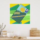 Big Funny Eggs Crossing the Road ポスター (キッチン)