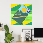 Big Funny Eggs Crossing the Road ポスター (ホームオフィス)